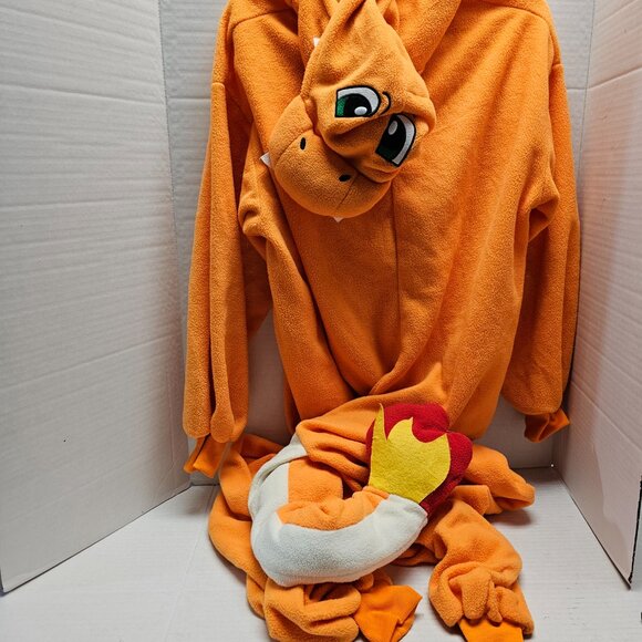 One Piece Adult Newcosplay Cosplay Pokemon Costume Pjs Adult Charmander Orange L - Picture 8 of 12